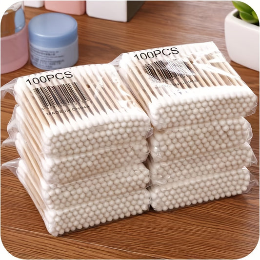 Two-headed Household Ear-digging Swab For Makeup Removal, Makeup And Beauty, 100/300/500pcs