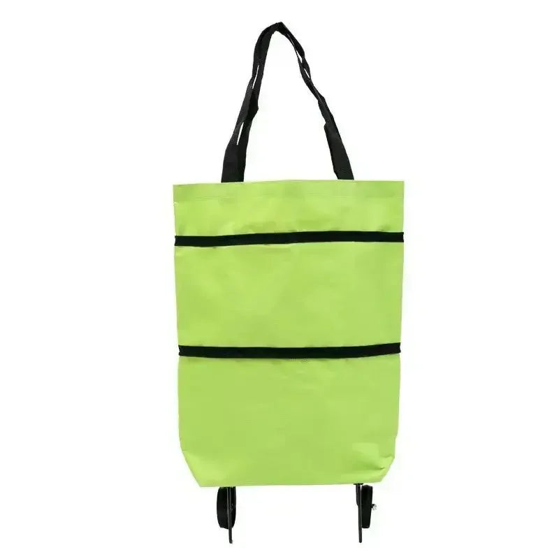 Portable Folding Shopping Bag, Tugboat Bag, Grocery Bag, Large Capacity with Wheels, Small Cart for Buying Groceries