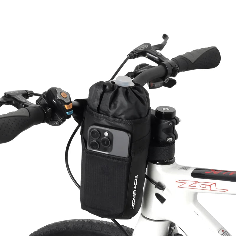 Bicycle Bag Bike Water Bottle Bag Multi-Function Portable Carrier Pouch Insulated Kettle Bag Outdoor Riding Handlebar Bag