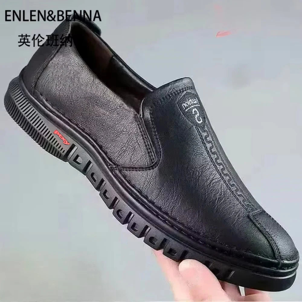 Men's shoes comfortable fashion synthetic leather shoes soft sole soft surface non-slip men's leather shoes