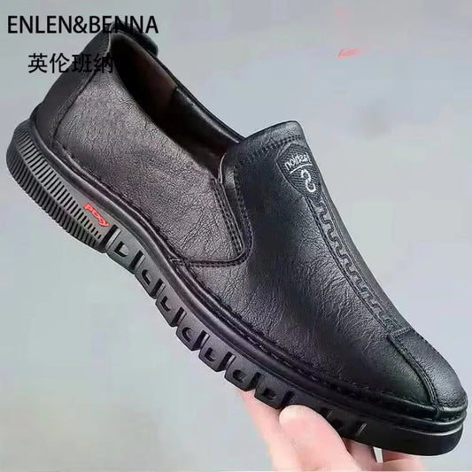 Men's shoes comfortable fashion synthetic leather shoes soft sole soft surface non-slip men's leather shoes
