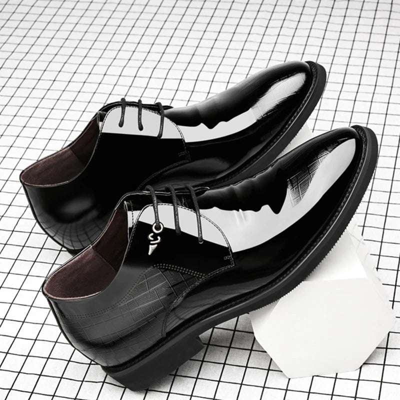 Men Heighten Formal Pointed Oxfords Suit Shoes