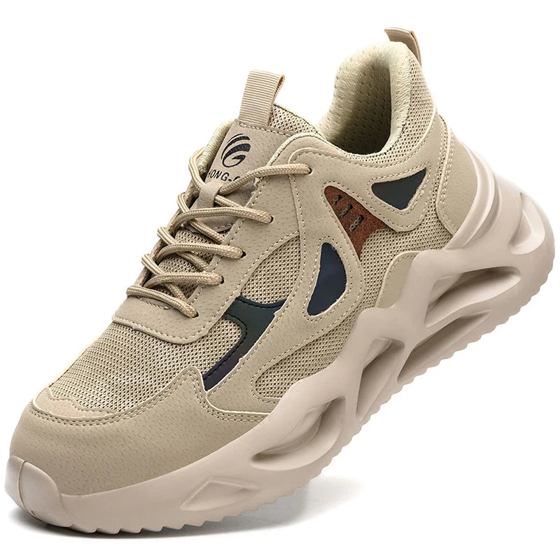 Outdoor Work Shoes Men Safety Shoes With Steel Toe Breathable Lightweight Work Sneakers Anti Smash Anti-puncture Safety Boots