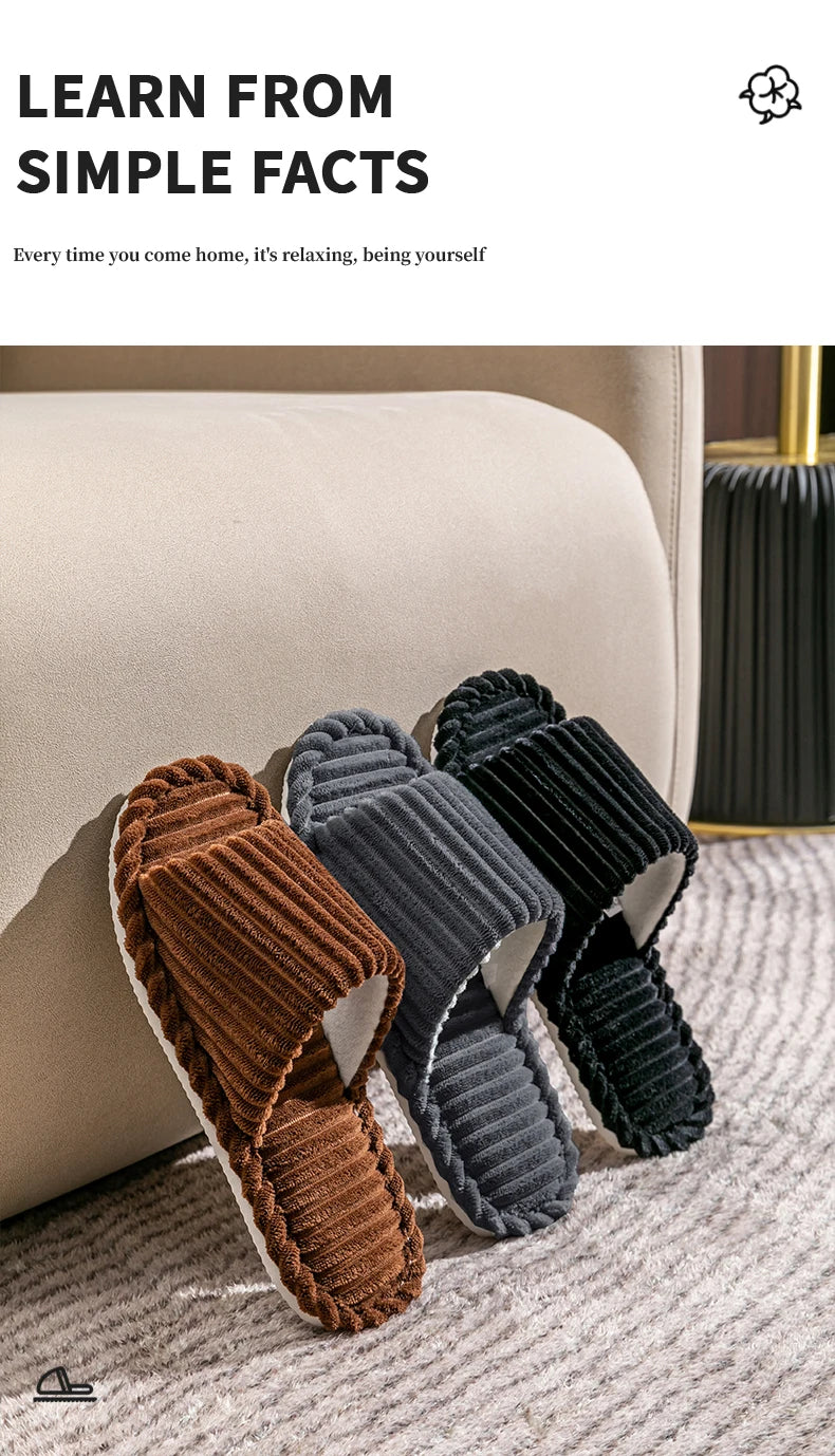 Men's open Toed Slippers Autumn and Winter Indoor Anti slip Breathable Bedroom Silent Couple's home Shoes for Srping and Autunm