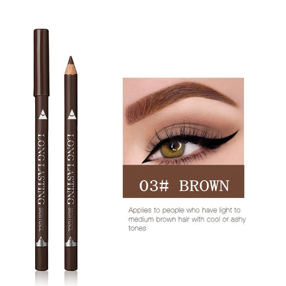 3pcs Eyeliner & Brow Pencil Waterproof And Sweat Proof Multifunctional Makeup Pen Set, Long Lasting Perfect Eyebrows, Natural Matte Women's Eye Makeup Pen