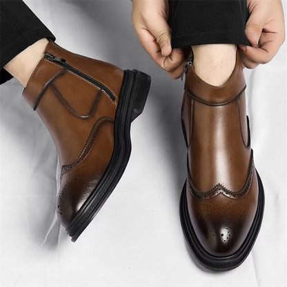 Men's Slip-On/Zipper Chelsea Boots with 3cm Thick Platform