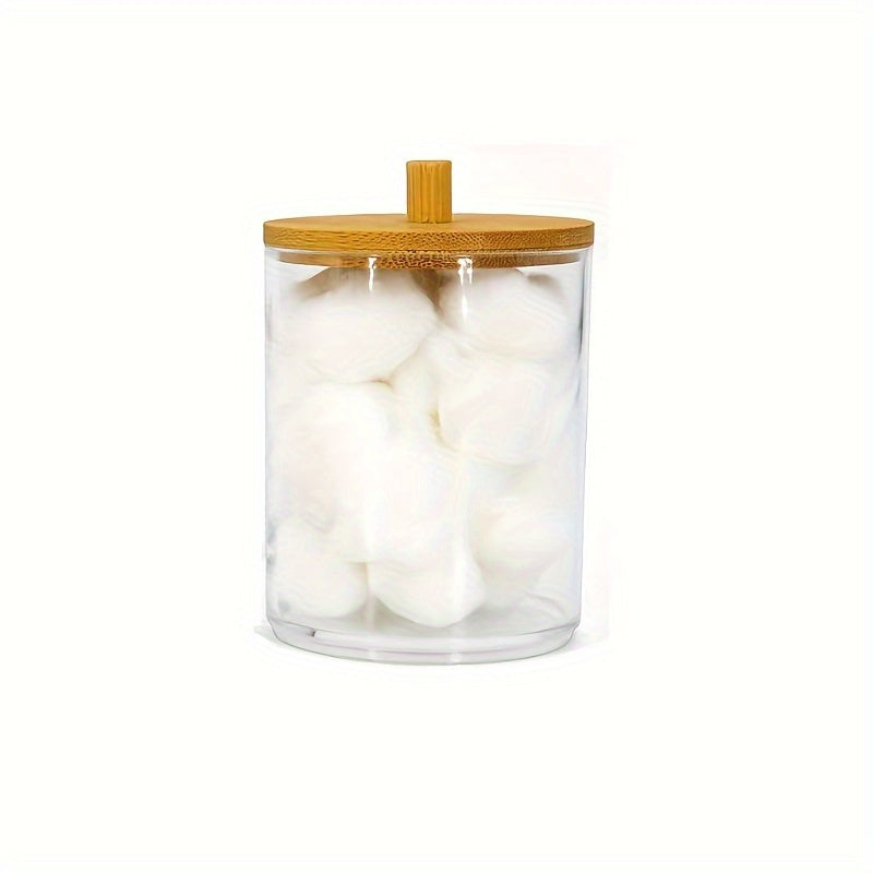 1/2/3pcs Clear Acrylic Makeup Organizer With Cotton Pad Swab Holder And Makeup Pads Jar - Efficient Cosmetic Storage Box For Makeup And Skincare Products