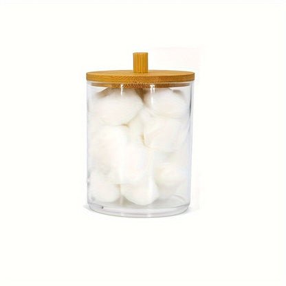 1/2/3pcs Clear Acrylic Makeup Organizer With Cotton Pad Swab Holder And Makeup Pads Jar - Efficient Cosmetic Storage Box For Makeup And Skincare Products