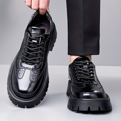 Men's Large Size British Style Lift Heightening s - Slip-On Low-Top Business Casual Sneakers with Thick Anti-Slip Rubber Sole, All-Season Wear-Resistant Synthetic (Brown) for Office, Weddings & Formal Events - Heavy