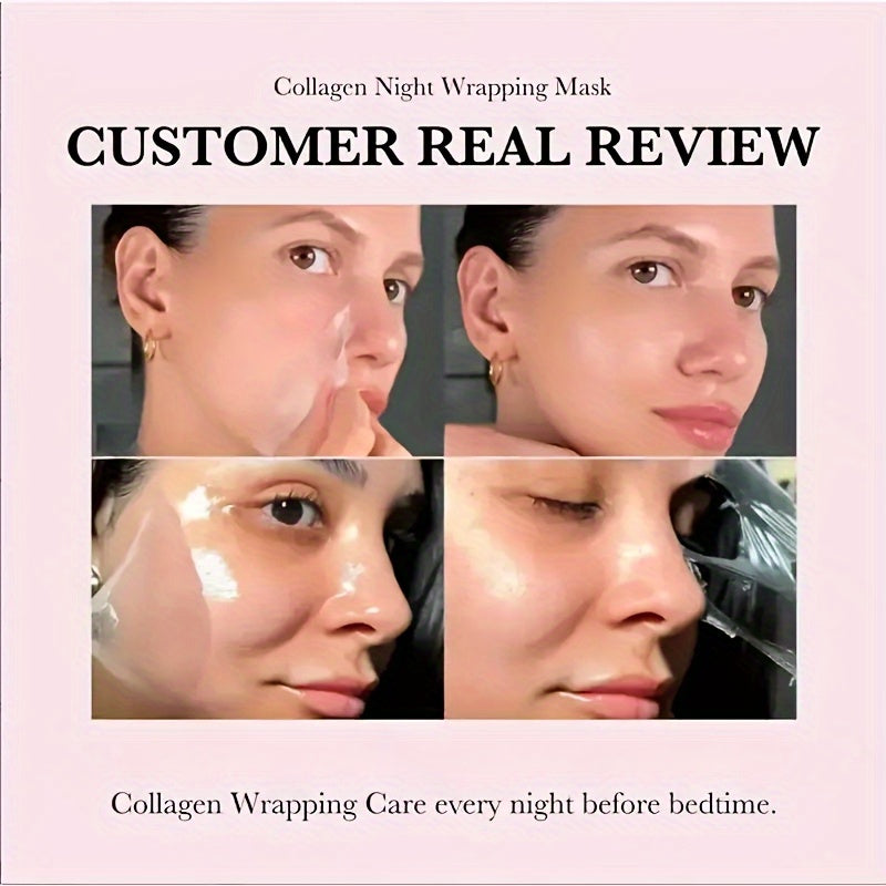 Medicube Collagen Overnight -Off Mask with Mask Brush Set- Elastic and Moisturizing Care, Smooth the Light Beige- Hydrolyzed Collagen Brightens Light Beige- Korean Skincare, 2.53oz
