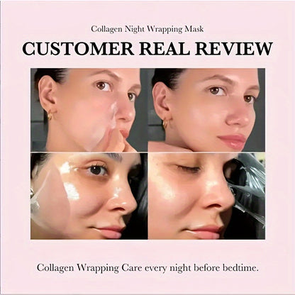 Medicube Collagen Overnight -Off Mask with Mask Brush Set- Elastic and Moisturizing Care, Smooth the Light Beige- Hydrolyzed Collagen Brightens Light Beige- Korean Skincare, 2.53oz