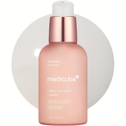 Medicube Triple Collagen Serum 1.85 fl oz - Lightweight Hyaluronic Acid Essence - Korean Skincare, Moisturizing Face Treatment for All Skin Types, Collagen Booster, Facial Skin Car