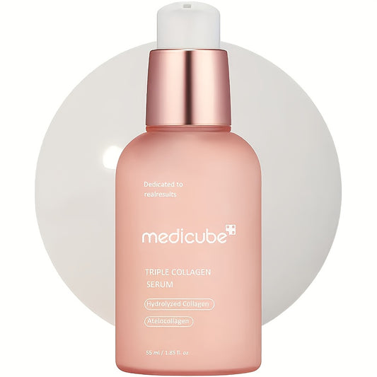 Medicube Triple Collagen Serum 1.85 fl oz - Lightweight Hyaluronic Acid Essence - Korean Skincare, Moisturizing Face Treatment for All Skin Types, Collagen Booster, Facial Skin Car