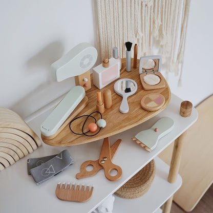 Wooden Playhouse Toy Youngsters's Simulation Dressing Table Makeup Toy Girl Princess Set Cosmetics, Suitable for Youngsters Over 3 Years Old, Perfect for Winter, New Year