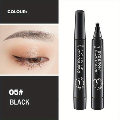 Waterproof Eyebrow Pen, Microblading Eyebrow Pencil With 4 Split Head, Natural Looking Brows Makeup ( 5 Colors )