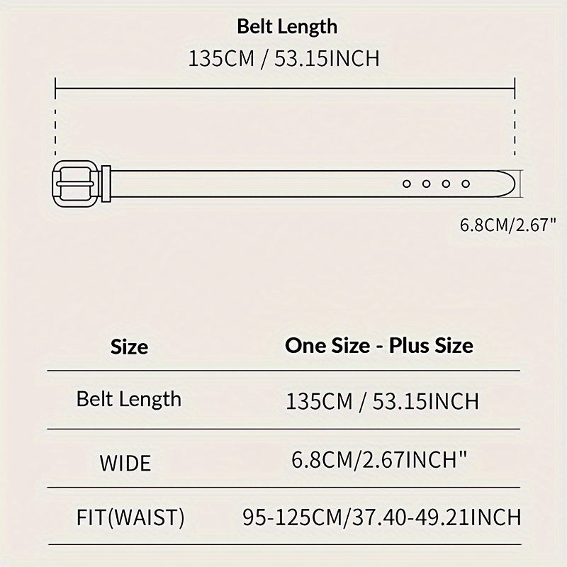 Plus Size Wide PU Belt Simple Square Buckle Women Coat Belt Trend Dress Girdle Decorative Waistband