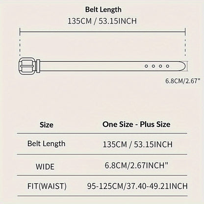Plus Size Wide PU Belt Simple Square Buckle Women Coat Belt Trend Dress Girdle Decorative Waistband