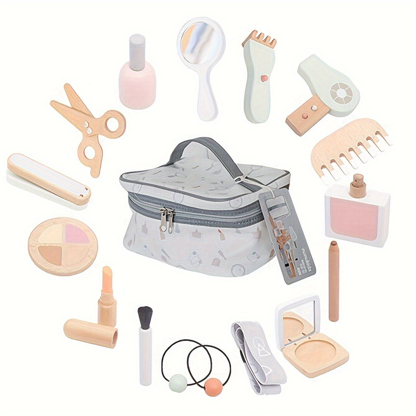 Wooden Playhouse Toy Youngsters's Simulation Dressing Table Makeup Toy Girl Princess Set Cosmetics, Suitable for Youngsters Over 3 Years Old, Perfect for Winter, New Year