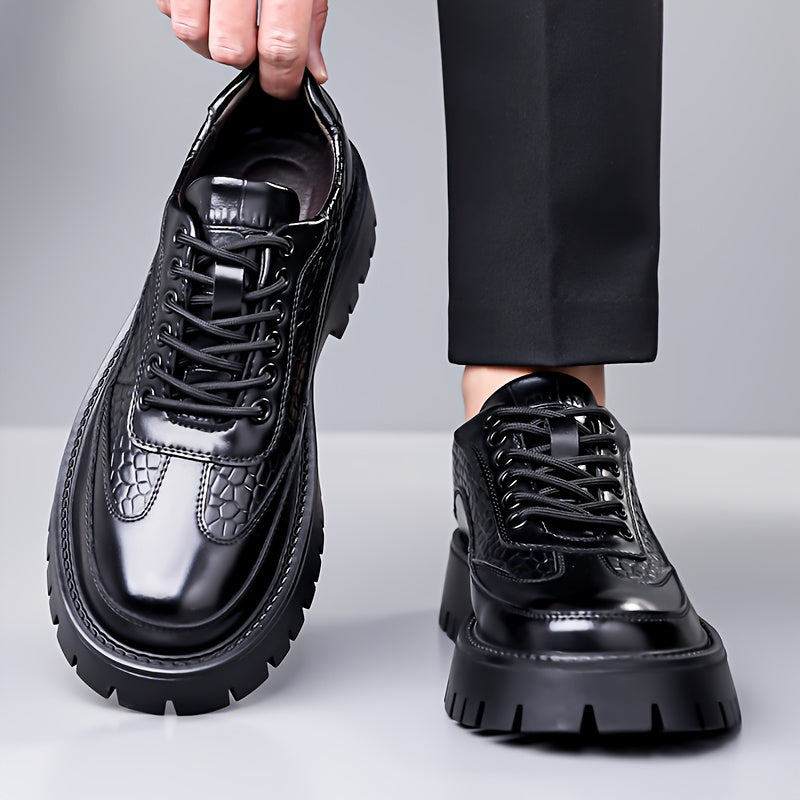 Men's Large Size British Style Lift Heightening s - Slip-On Low-Top Business Casual Sneakers with Thick Anti-Slip Rubber Sole, All-Season Wear-Resistant Synthetic (Brown) for Office, Weddings & Formal Events - Heavy