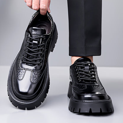 Men's Large Size British Style Lift Heightening s - Slip-On Low-Top Business Casual Sneakers with Thick Anti-Slip Rubber Sole, All-Season Wear-Resistant Synthetic (Brown) for Office, Weddings & Formal Events - Heavy