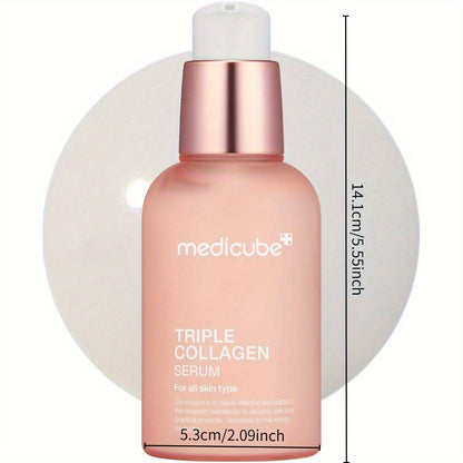Medicube Triple Collagen Serum 1.85 fl oz - Lightweight Hyaluronic Acid Essence - Korean Skincare, Moisturizing Face Treatment for All Skin Types, Collagen Booster, Facial Skin Car