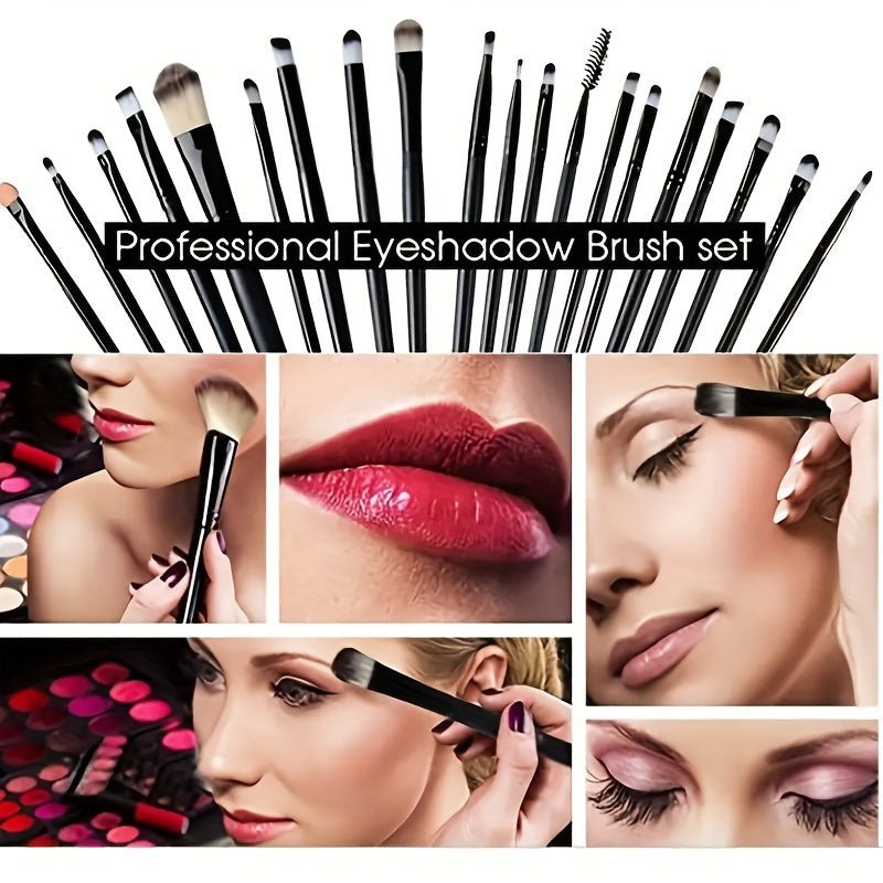 20Pcs Makeup Brushes Set Professional Soft Synthetic Hair Powder Foundation Eyeshadow Make Up Brushes Cosmetics Ideal For Makeup Beginners