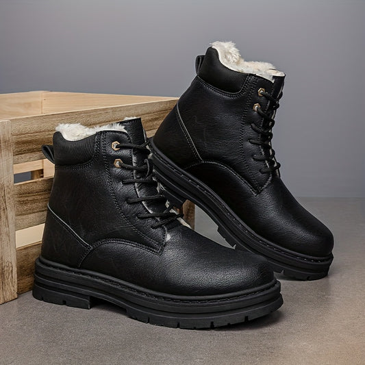 Men's Winter Boots, Casual Versatile High-Quality Snow Boots, Trendy Outdoor High-Top Casual Shoes