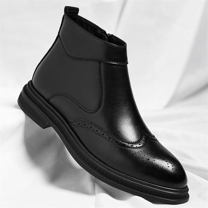 Men's Slip-On/Zipper Chelsea Boots with 3cm Thick Platform