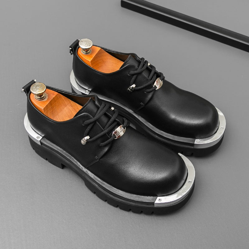 Men'S Genuine Oxford Shoes - Thick Sole, Lace-Up, Round Toe, Black & Brown, Casual & Formal Wear, All-Season Comfort, Rubber Sole, Microfiber Upper, Perfect for Office, Parties, and Outdoor Events, Formal Footwear | Classic O