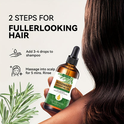 100ml Rosemary Essential Oil, Haircare Product, Moisturizing Scalp Strengthening Oil, for Split End Care, Eyebrows, Eyelashes, Face, Skin, Body, All Hair Types, with Glycerin, Unisex - Adult, Dry Hair, Moisturizing Cream
