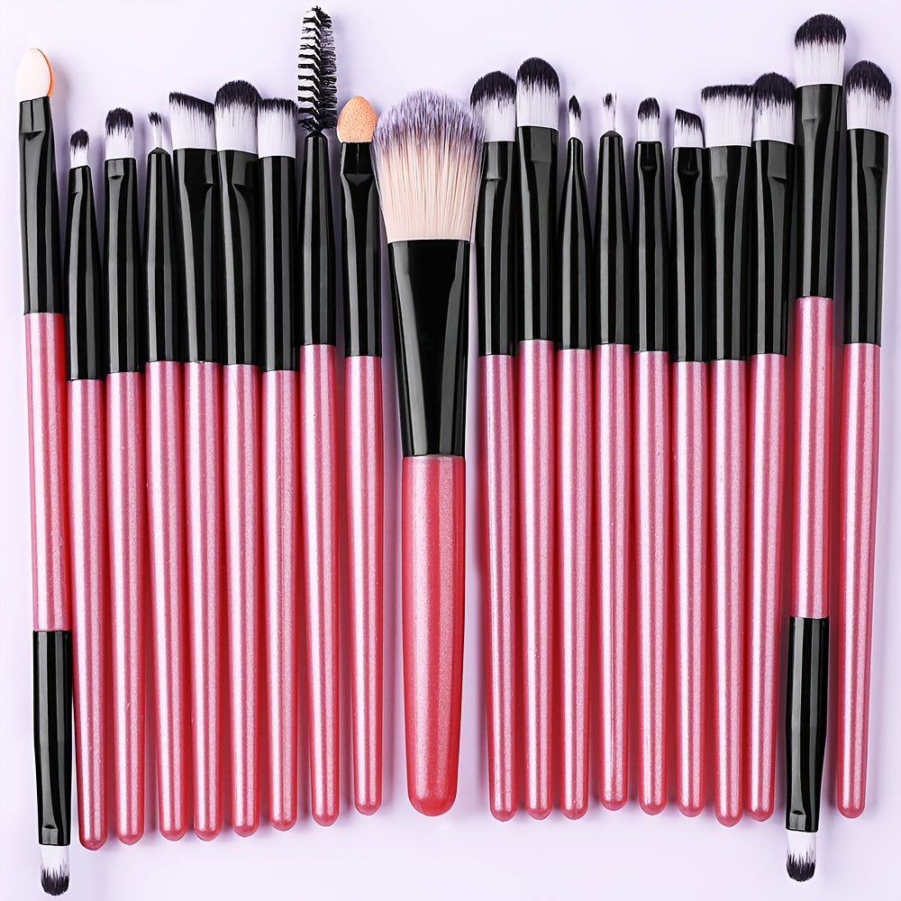 20Pcs Makeup Brushes Set Professional Soft Synthetic Hair Powder Foundation Eyeshadow Make Up Brushes Cosmetics Ideal For Makeup Beginners