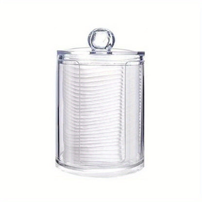 1/2/3pcs Clear Acrylic Makeup Organizer With Cotton Pad Swab Holder And Makeup Pads Jar - Efficient Cosmetic Storage Box For Makeup And Skincare Products