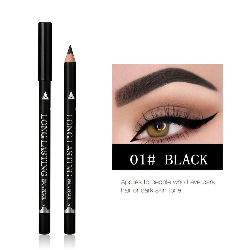 3pcs Eyeliner & Brow Pencil Waterproof And Sweat Proof Multifunctional Makeup Pen Set, Long Lasting Perfect Eyebrows, Natural Matte Women's Eye Makeup Pen