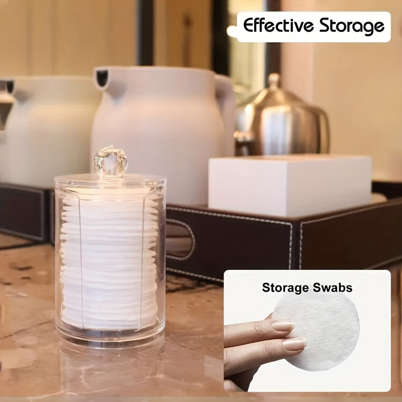 1/2/3pcs Clear Acrylic Makeup Organizer With Cotton Pad Swab Holder And Makeup Pads Jar - Efficient Cosmetic Storage Box For Makeup And Skincare Products