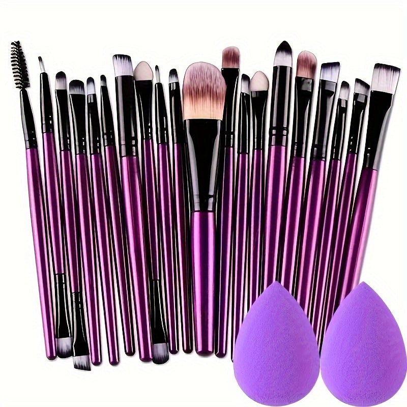 20Pcs Makeup Brushes Set Professional Soft Synthetic Hair Powder Foundation Eyeshadow Make Up Brushes Cosmetics Ideal For Makeup Beginners