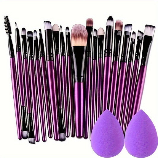 20Pcs Makeup Brushes Set Professional Soft Synthetic Hair Powder Foundation Eyeshadow Make Up Brushes Cosmetics Ideal For Makeup Beginners