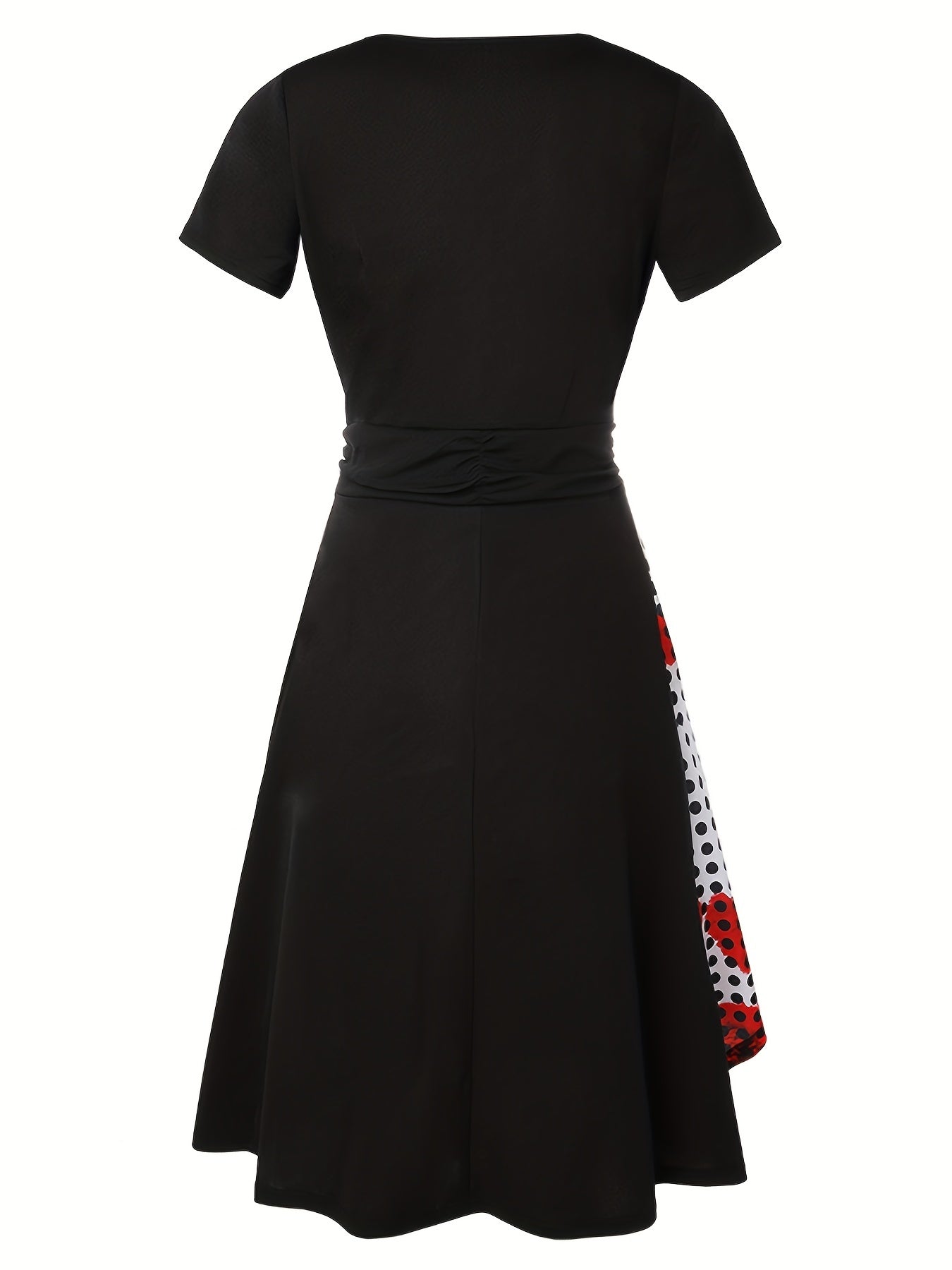 Asymmetrical V Neck Dress, Vintage Short Sleeve Slim Waist Comfy Dress, Women's Clothing Wedding/Evening dress/Occasion/Engagement/Ceremony