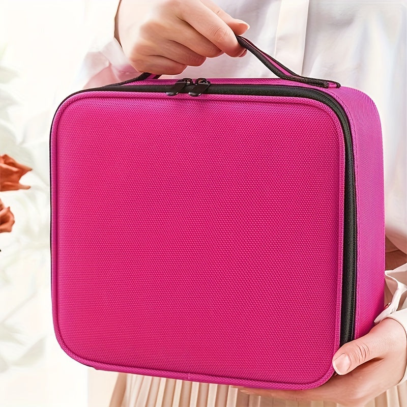 Travel Makeup Train Case Professional Large Capacity Cosmetic Case Make Up Brush Organizer Portable Artist Storage Bag With Adjustable Dividers