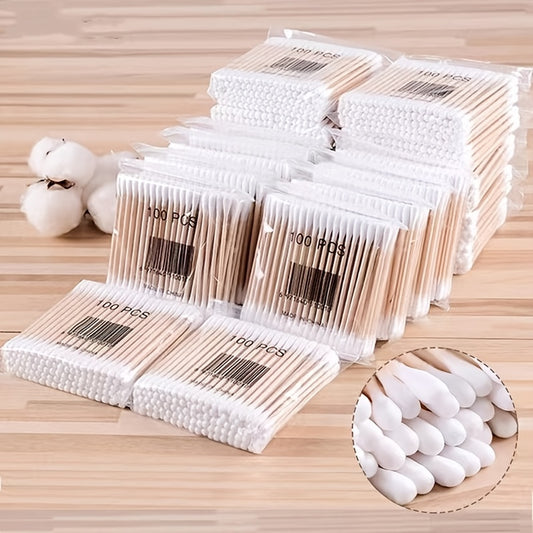 Two-headed Household Ear-digging Swab For Makeup Removal, Makeup And Beauty, 100/300/500pcs