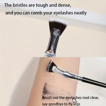 Get Natural Lifted Eyelashes With Our Professional Mascara Fan Brush 1pc Makeup Brush - No Smearing Or Clumping!