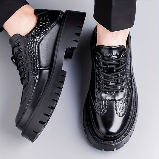 Men's Large Size British Style Lift Heightening s - Slip-On Low-Top Business Casual Sneakers with Thick Anti-Slip Rubber Sole, All-Season Wear-Resistant Synthetic (Brown) for Office, Weddings & Formal Events - Heavy