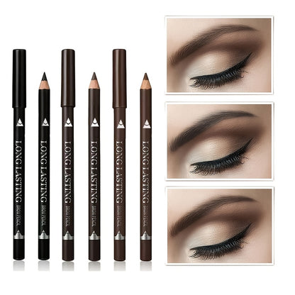 3pcs Eyeliner & Brow Pencil Waterproof And Sweat Proof Multifunctional Makeup Pen Set, Long Lasting Perfect Eyebrows, Natural Matte Women's Eye Makeup Pen