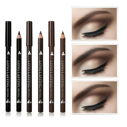 3pcs Eyeliner & Brow Pencil Waterproof And Sweat Proof Multifunctional Makeup Pen Set, Long Lasting Perfect Eyebrows, Natural Matte Women's Eye Makeup Pen