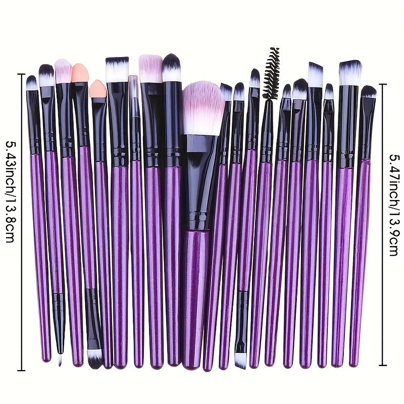 20Pcs Makeup Brushes Set Professional Soft Synthetic Hair Powder Foundation Eyeshadow Make Up Brushes Cosmetics Ideal For Makeup Beginners