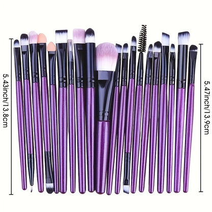20Pcs Makeup Brushes Set Professional Soft Synthetic Hair Powder Foundation Eyeshadow Make Up Brushes Cosmetics Ideal For Makeup Beginners