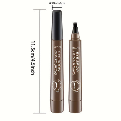 Waterproof Eyebrow Pen, Microblading Eyebrow Pencil With 4 Split Head, Natural Looking Brows Makeup ( 5 Colors )
