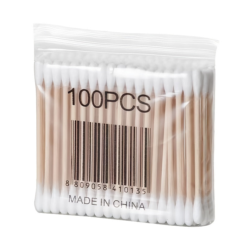 Two-headed Household Ear-digging Swab For Makeup Removal, Makeup And Beauty, 100/300/500pcs