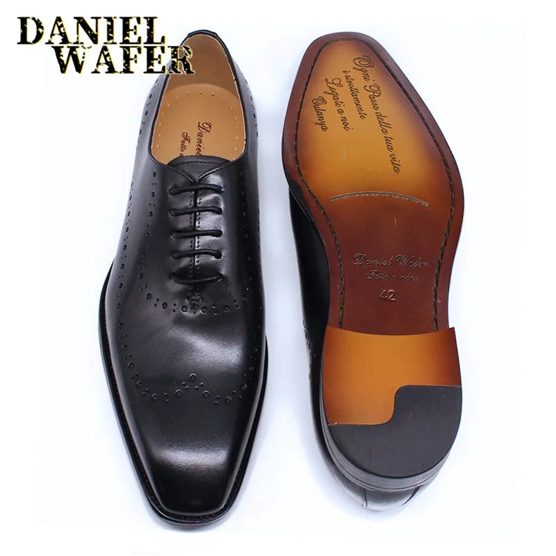 Men's Genuine Leather Oxford Brogue Shoes