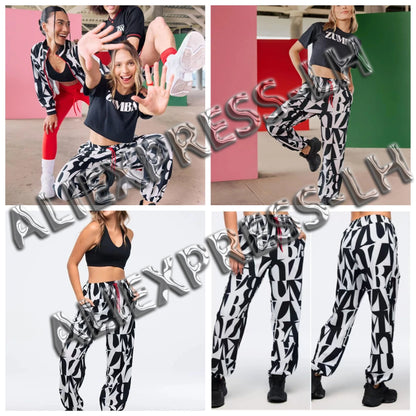 New 2025 Men's Trousers Fashion Trend Black and White American Comfortable Casual Breathable Sweat-absorbing Dance Pants