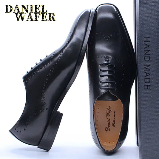Men's Genuine Leather Oxford Brogue Shoes